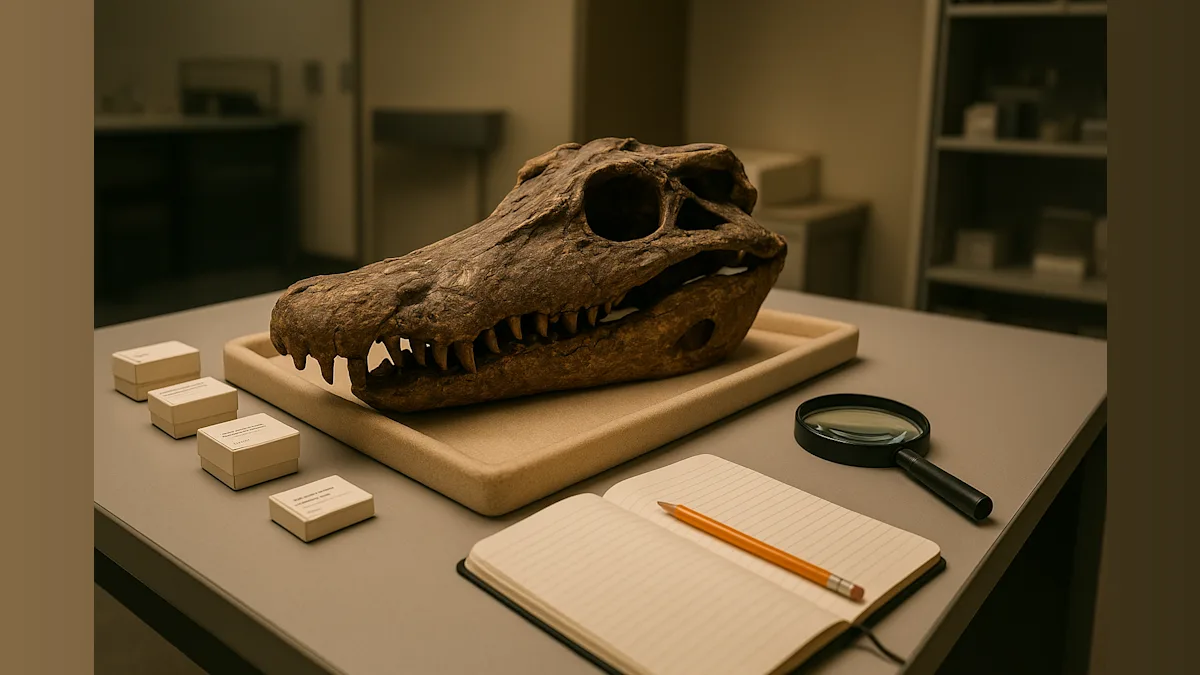 Extinct Crocodilian Skull Found in Sphinx's Building Blocks