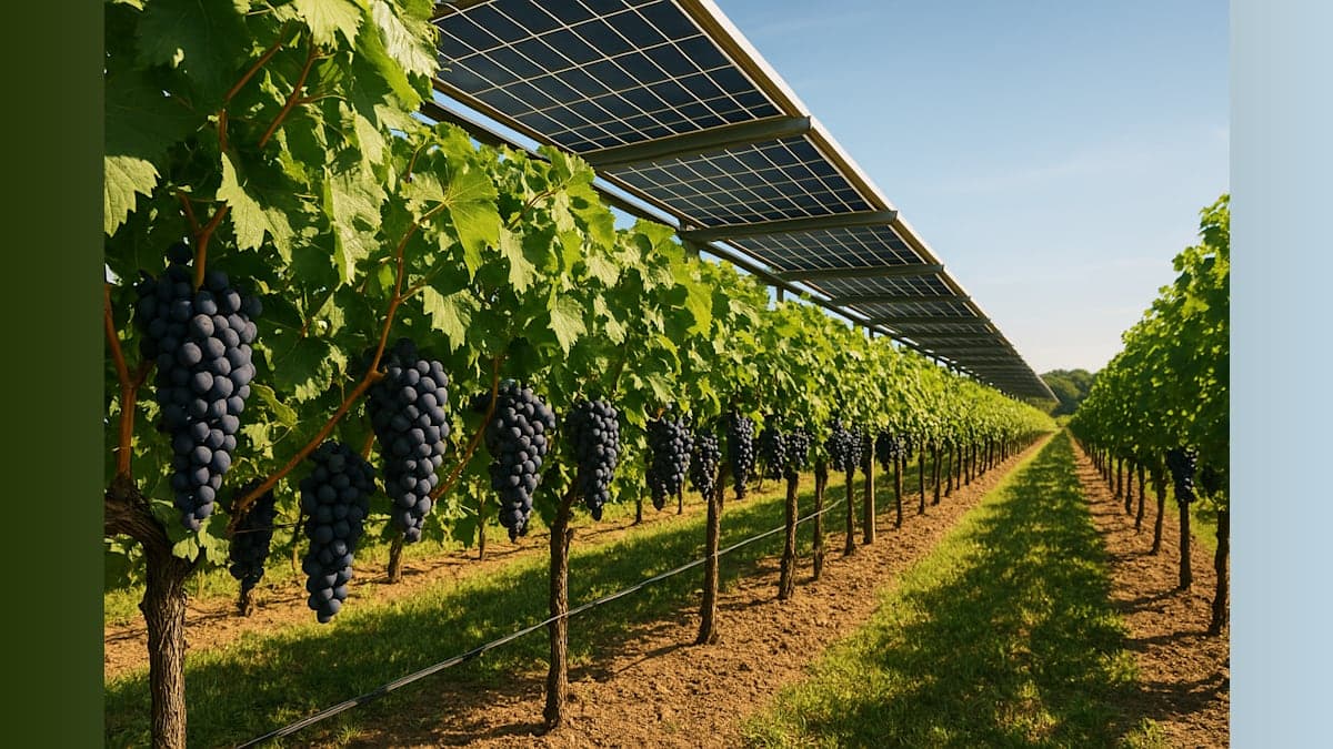 Solar Panels Boost Grape Yield, Study Finds