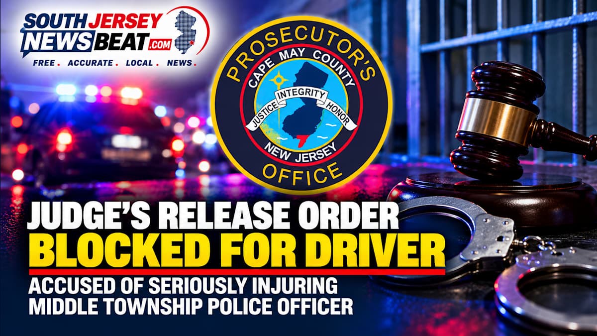 Judge's Release Order Blocked for Driver Accused of Seriously Injuring Middle Township Police Officer