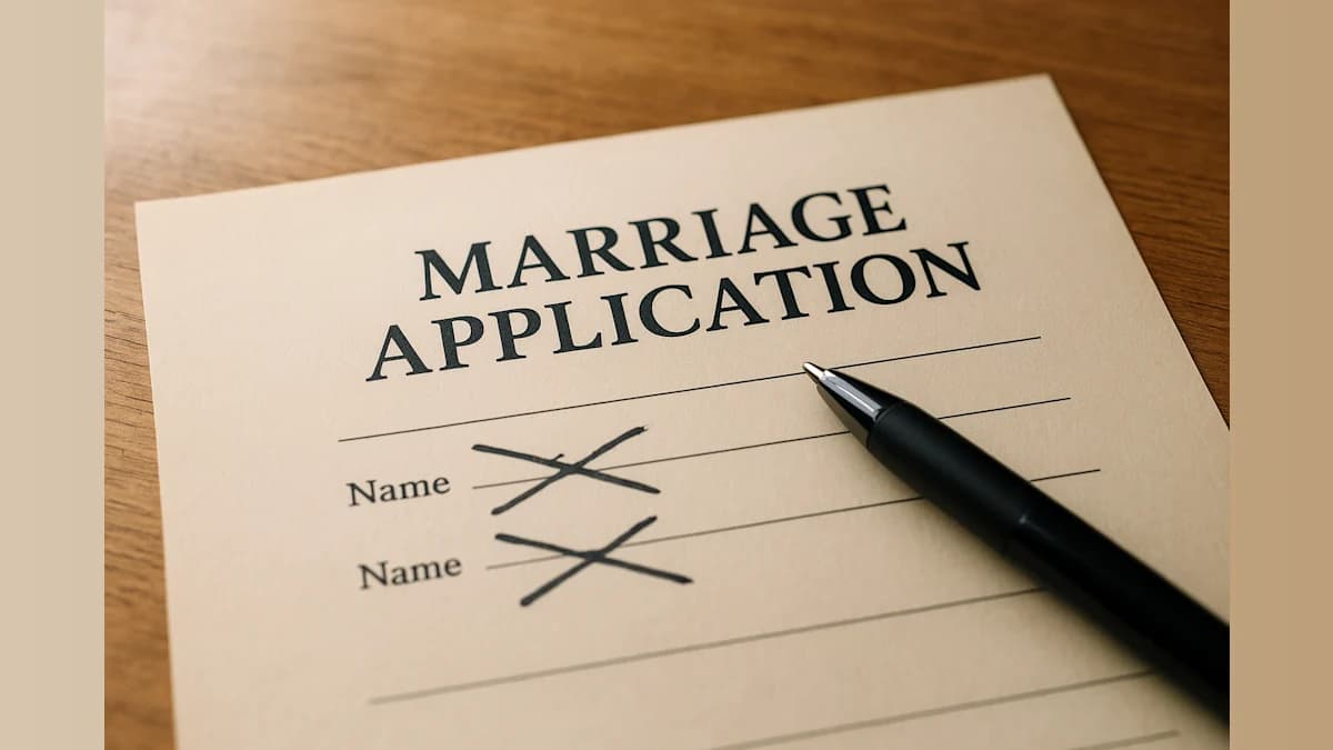 Omar Marriage Application Shows Crossed-Out Name Changes
